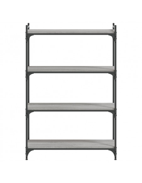 Libreria 4 Ripiani Grigio Sonoma 80x30x120cm Legno Multistrato