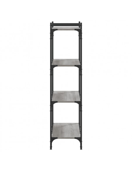 Libreria 4 Ripiani Grigio Sonoma 80x30x120cm Legno Multistrato