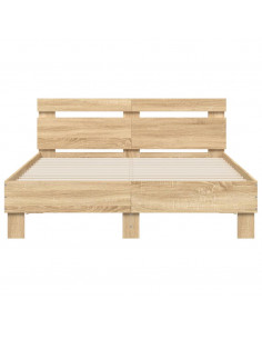 Giroletto con Testiera e LED Rovere Sonoma 120x190 cm 2