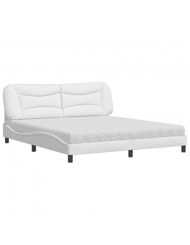 Letto con Materasso Bianco 180x200 cm in Similpelle
