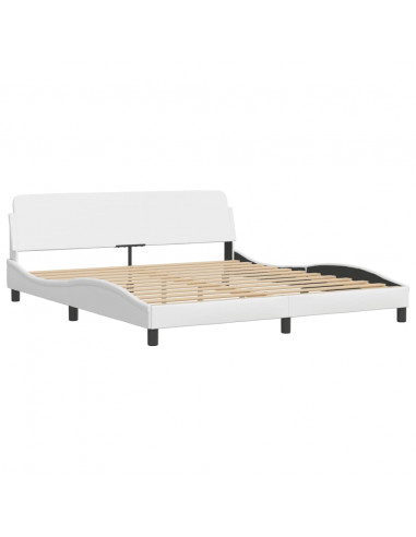 Letto con Materasso Bianco 180x200 cm in Similpelle