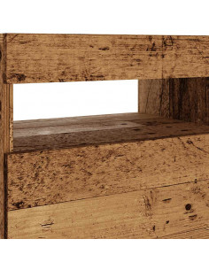 Mobile Porta TV con LED Legno Antico 90x35x40 cm Multistrato