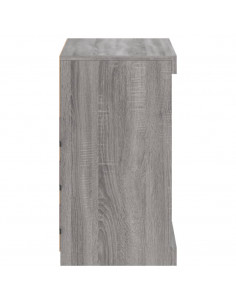 Credenza con Luci LED Grigio Sonoma 60,5x37x67 cm 2