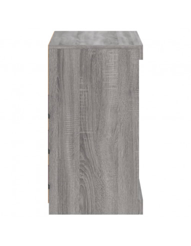 Credenza con Luci LED Grigio Sonoma 60,5x37x67 cm