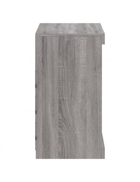 Credenza con Luci LED Grigio Sonoma 60,5x37x67 cm