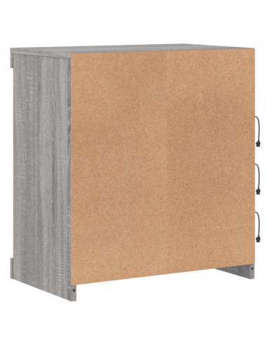 Credenza con Luci LED Grigio Sonoma 60,5x37x67 cm