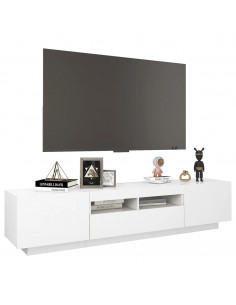 Mobile Porta TV con Luci LED Bianco 180x35x40 cm