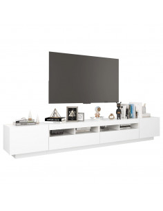 Mobile Porta TV con Luci LED Bianco 260x35x40 cm