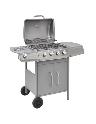 Griglia Barbecue a Gas 4+1 Fornelli Argento