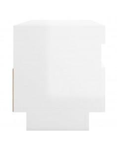 Mobile Porta TV con Luci LED Bianco Lucido 100x35x40 cm