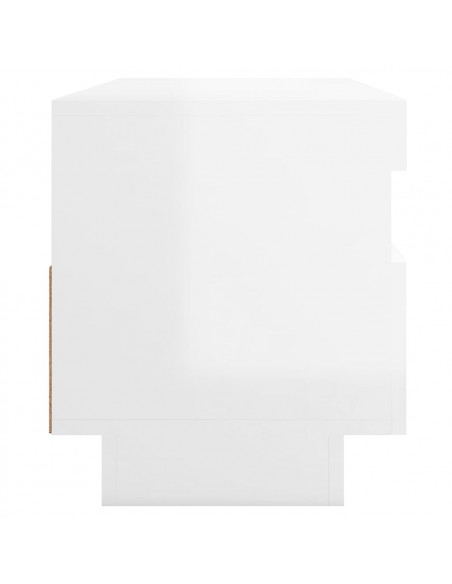 Mobile Porta TV con Luci LED Bianco Lucido 100x35x40 cm