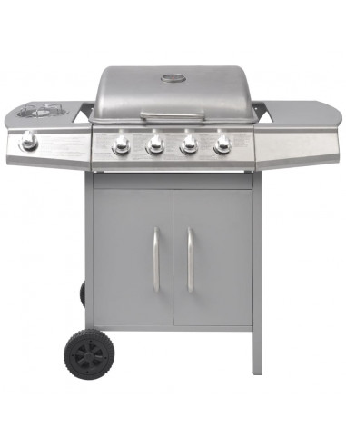 Griglia Barbecue a Gas 4+1 Fornelli Argento