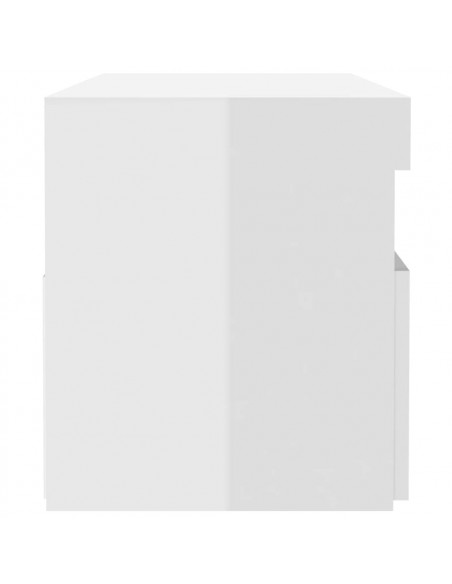 Mobile Porta TV con Luci LED Bianco Lucido 60x35x40 cm