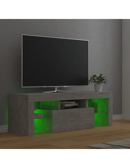 Mobile Porta TV con Luci LED Grigio Cemento 120x35x40 cm