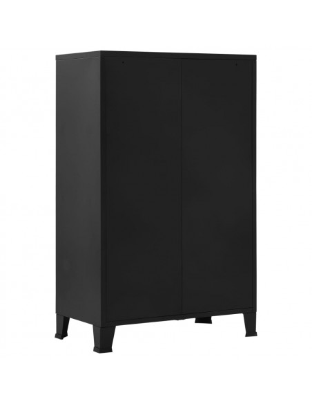 Armadio Ufficio Reticolato Industriale Nero 75x40x120cm Acciaio