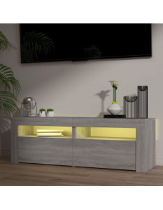 Mobile Porta TV con Luci LED Grigio Sonoma 120x35x40 cmcm