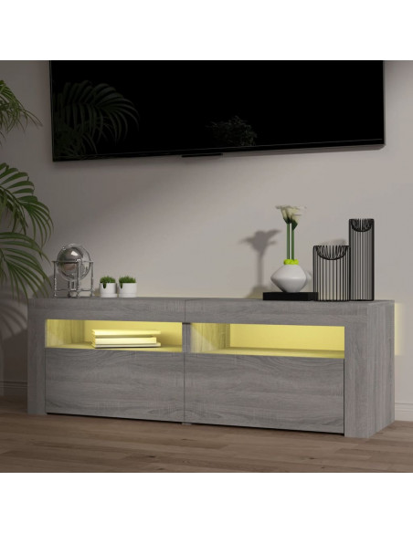 Mobile Porta TV con Luci LED Grigio Sonoma 120x35x40 cmcm
