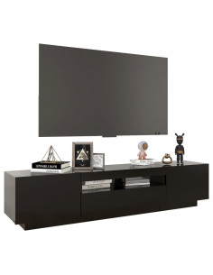 Mobile Porta TV con Luci LED Nero 180x35x40 cm