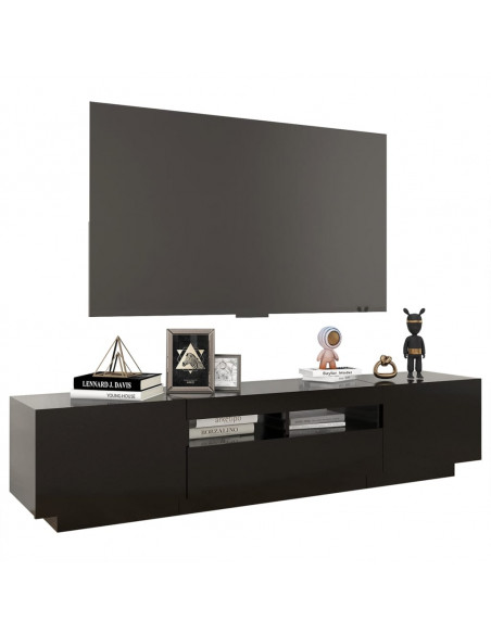 Mobile Porta TV con Luci LED Nero 180x35x40 cm