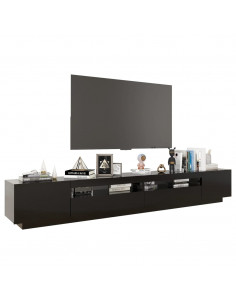 Mobile Porta TV con Luci LED Nero 260x35x40 cm