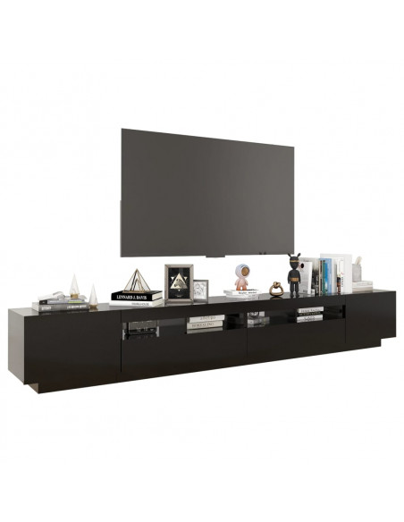 Mobile Porta TV con Luci LED Nero 260x35x40 cm