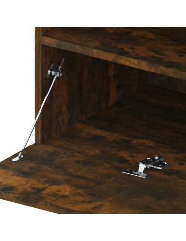 Mobile Porta TV con Luci LED Rovere Fumo 75x35x40 cm