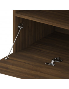 Mobile Porta TV con Luci LED Rovere Marrone 75x35x40 cm