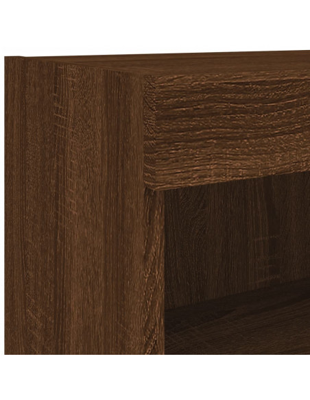 Mobile Porta TV con Luci LED Rovere Marrone 80x30x30 cm