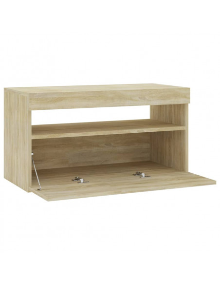 Mobile Porta TV con Luci LED Rovere Sonoma 60x35x40 cm