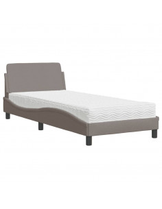 Letto con Materasso Tortora 90x200 cm in Tessuto 2