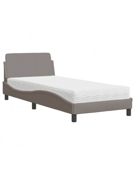 Letto con Materasso Tortora 90x200 cm in Tessuto
