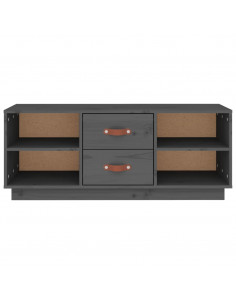Mobile Porta TV Grigio 100x34x40 cm in Legno Massello di Pino