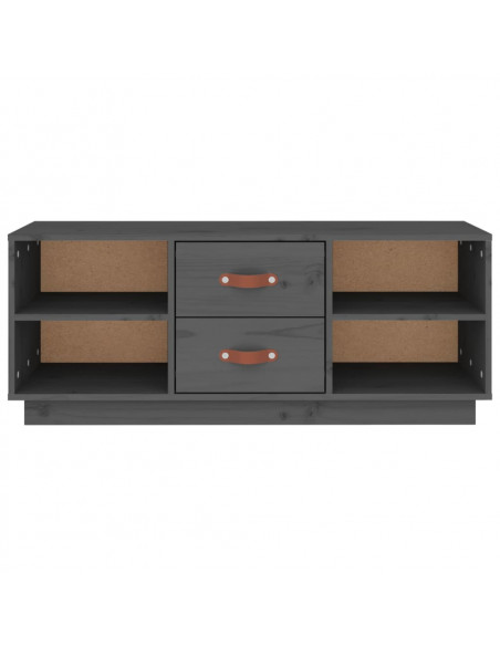 Mobile Porta TV Grigio 100x34x40 cm in Legno Massello di Pino