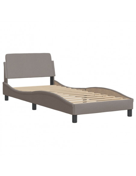 Letto con Materasso Tortora 90x200 cm in Tessuto