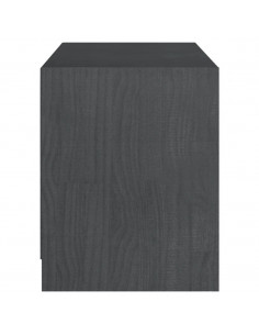 Mobile Porta TV Grigio 104x33x41 cm in Legno Massello di Pino