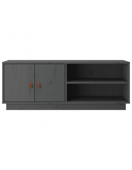 Mobile Porta TV Grigio 105x34x40 cm in Legno Massello di Pino