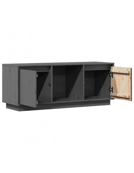 Mobile Porta TV Grigio 110,5x35x44 cm in Legno Massello di Pino
