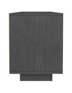 Mobile Porta TV Grigio 110x30x40 cm in Legno Massello di Pino