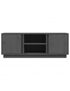 Mobile Porta TV Grigio 110x35x40,5 cm in Legno Massello di Pino