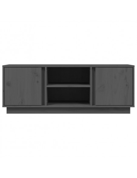 Mobile Porta TV Grigio 110x35x40,5 cm in Legno Massello di Pino