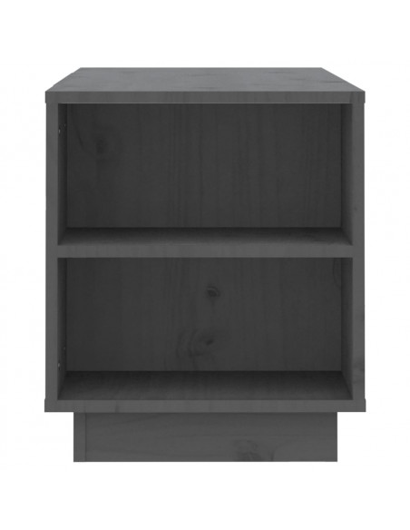 Mobile Porta TV Grigio 110x35x40,5 cm in Legno Massello di Pino