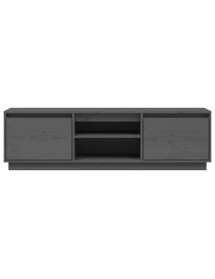 Mobile Porta TV Grigio 140x35x40 cm in Legno Massello di Pino