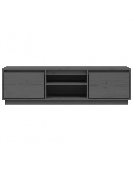Mobile Porta TV Grigio 140x35x40 cm in Legno Massello di Pino