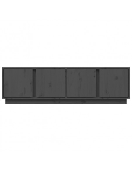 Mobile Porta TV Grigio 140x40x40 cm in Legno Massello di Pino
