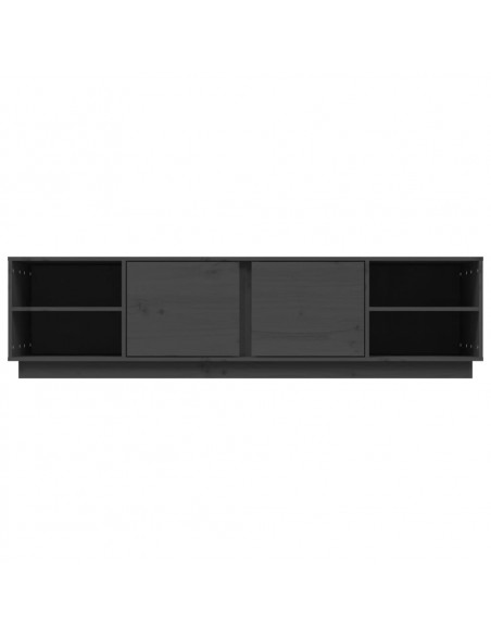 Mobile Porta TV Grigio 156x40x40 cm in Legno Massello di Pino