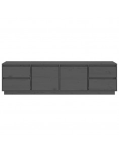 Mobile Porta TV Grigio 176x37x47,5 cm in Legno Massello di Pino