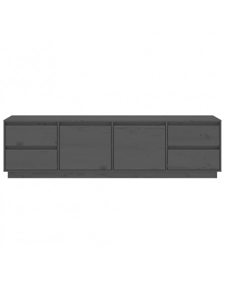 Mobile Porta TV Grigio 176x37x47,5 cm in Legno Massello di Pino