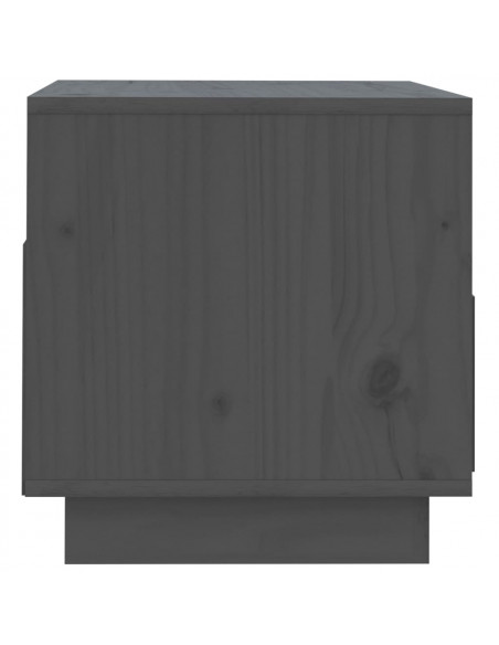Mobile Porta TV Grigio 60x35x37 cm in Legno Massello di Pino