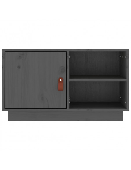 Mobile Porta TV Grigio 70x34x40 cm in Legno Massello di Pino