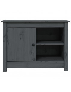 Mobile Porta TV Grigio 70x36,5x52 cm in Legno Massello di Pino